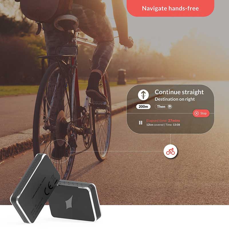 Navigation-and-Fitness-Tracking-Insoles being worn by a biker on the road