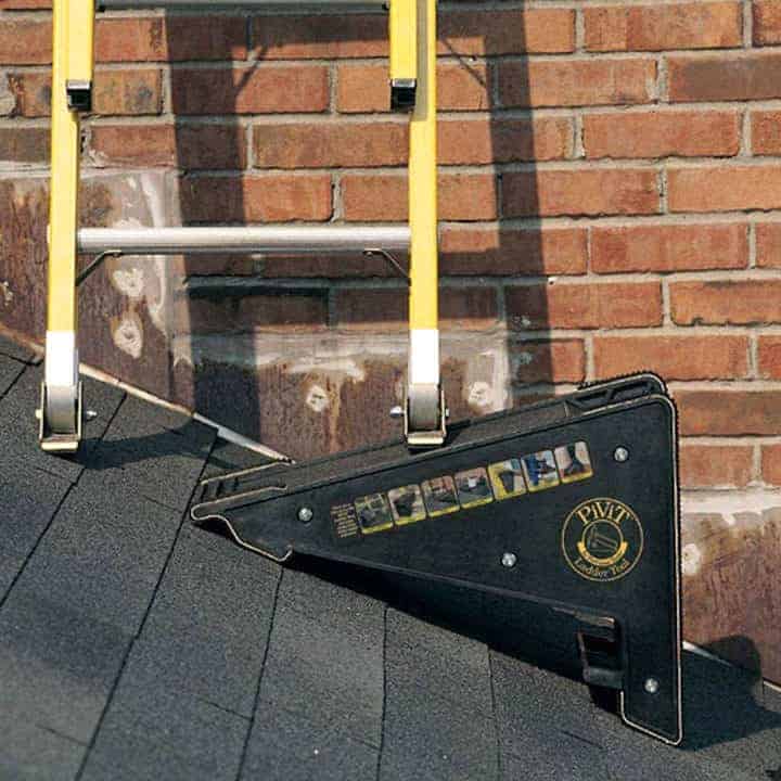 Ladder-Leveling-Tool in use on rooftop