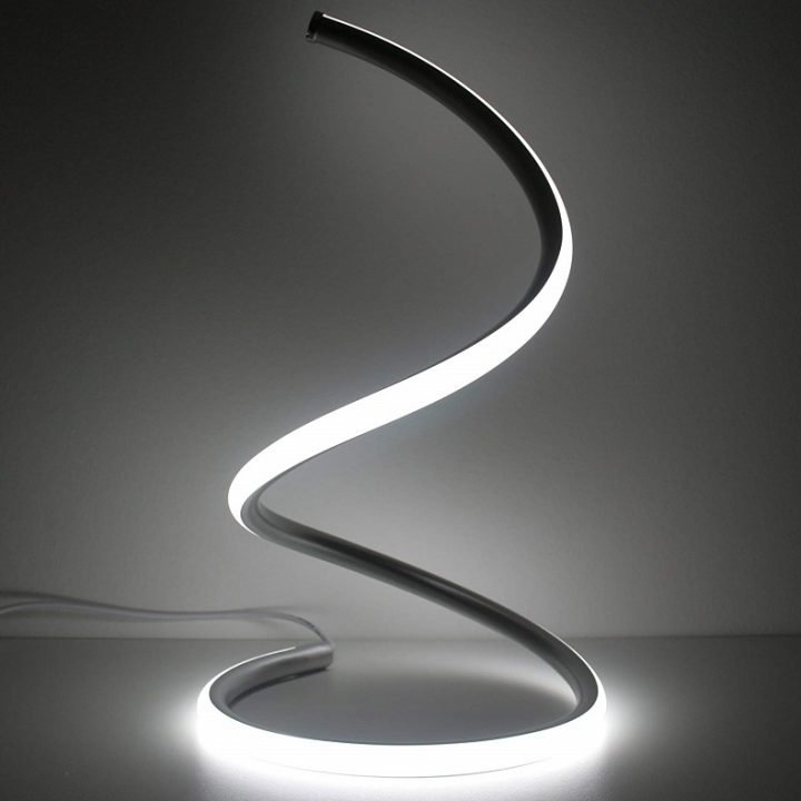 spiral led table lamp lighted
