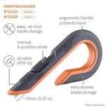 ergonomic box cutter with 3-position blade
