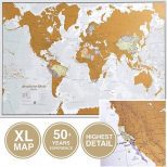 Scratch Off World Travel Map extra large size