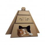 Mayan pyramid cardboard cat house2
