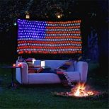 Giant american flag string lights