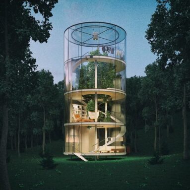 Giant Tubular Glass Tree House