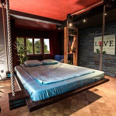 Modern Wood Hanging Bed