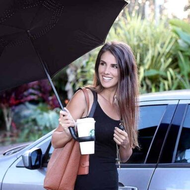 Inverted Umbrella with Cup Holder