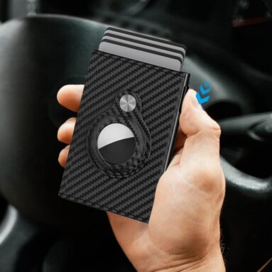 Men’s Carbon Fiber Air Tag Wallet