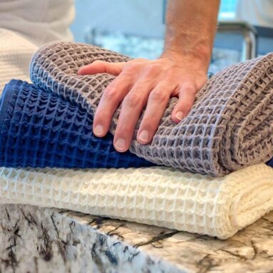 The Smart Waffle Towel Reinvents The Bathroom Towel