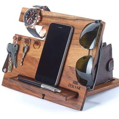 Walnut Wood Phone Docking Station