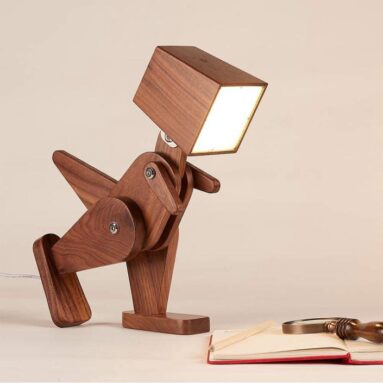 HROOME Unique Wooden Dinosaur Table Lamp