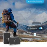 Navigation-and-Fitness-Tracking-Insoles being worn by a hiker in the mountains