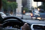 Heads-Up-Display on dashboard in city traffic