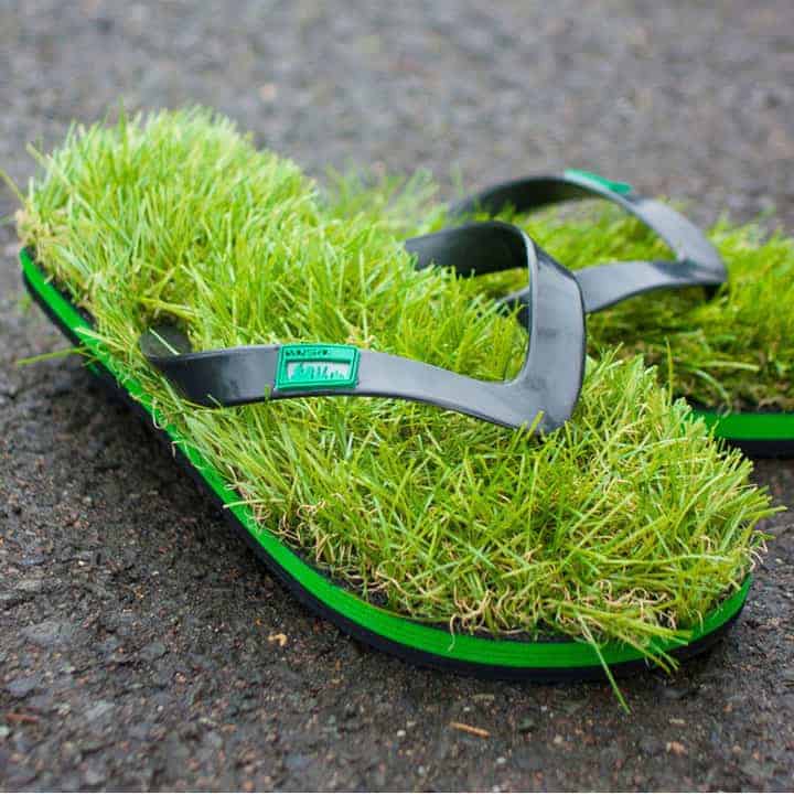 grass flip flops