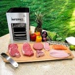 Inferno Infrared Grill with meat and fruits