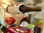 Wine-Bottle-Storage-Rack on ceiling of refrigerator