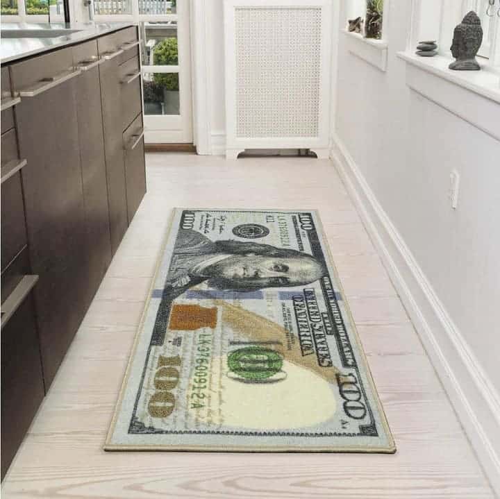 100 dollar bill rug