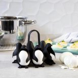 Penguin Boiled Egg Holder on kitchen counter