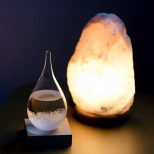 soft glow under himalayan salt lamp