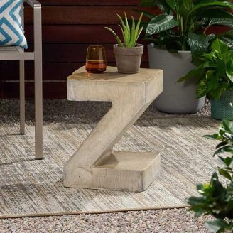Z-Shaped Outdoor Concrete Table