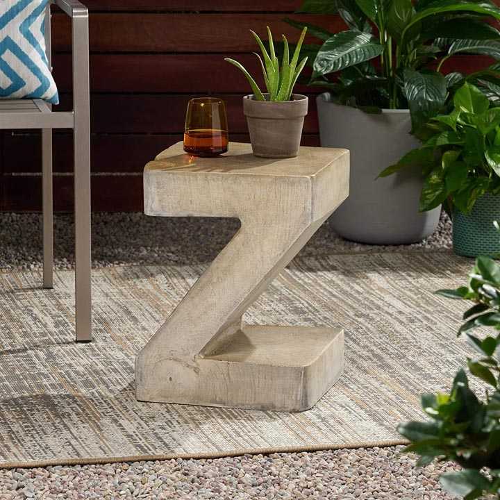 Z Shaped Outdoor Concrete Table