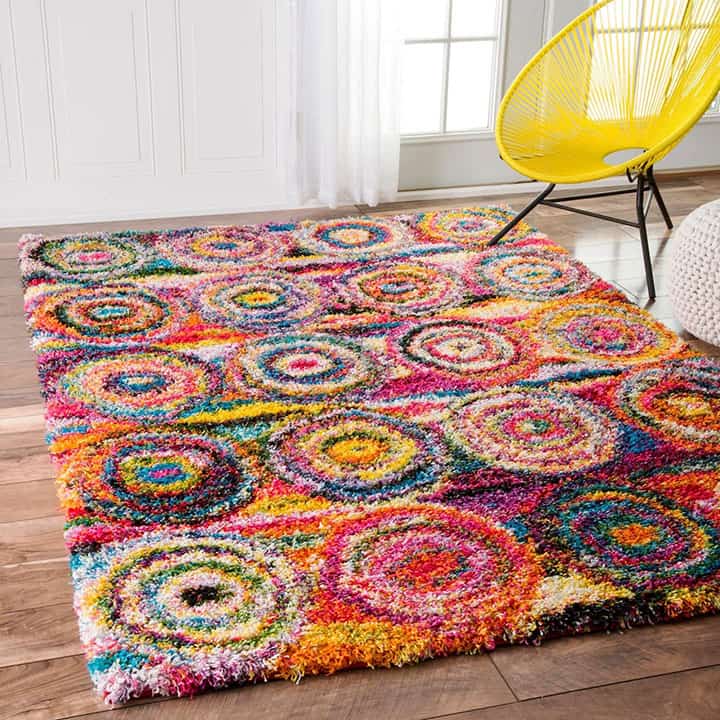 Kindra Circle Pattern Shag Rug