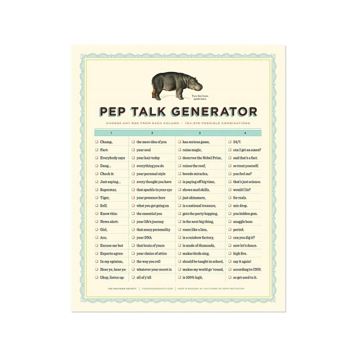 Pep Talk Inspirational Wall Art Print