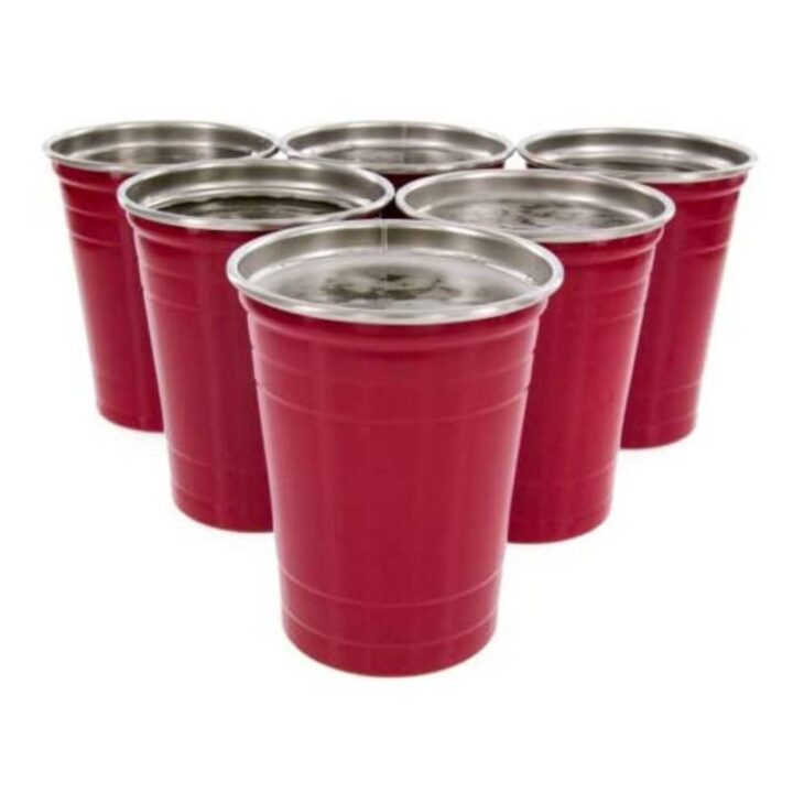 Stainless Steel Red Party Cups1